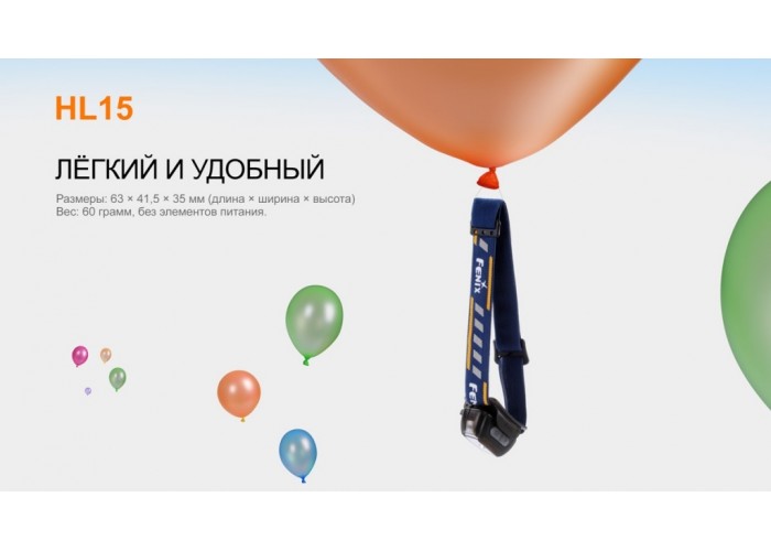Ліхтар налобний Fenix HL15 чорний