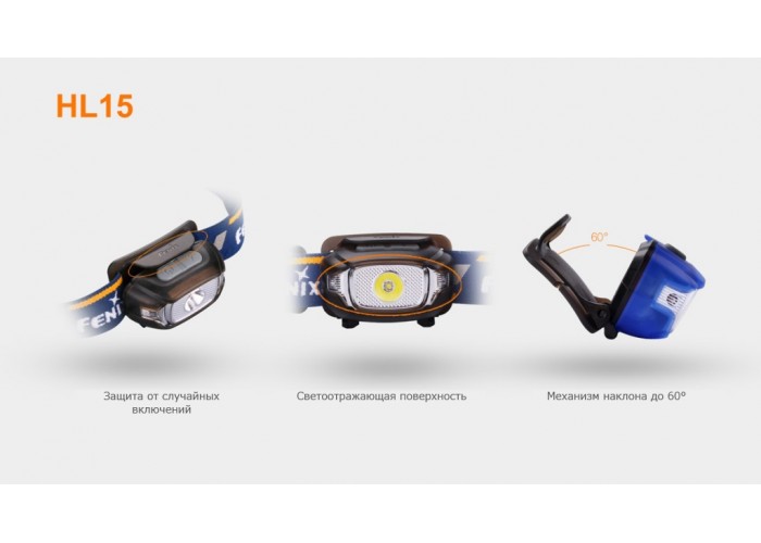 Ліхтар налобний Fenix HL15 чорний