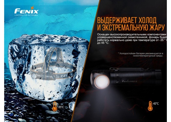 Ліхтар налобний Fenix HM61R + Складний ніж Ruike S22 Чорний