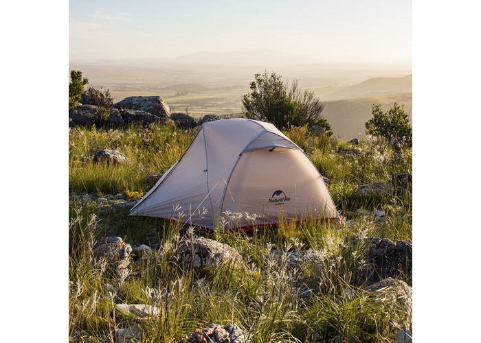 Намет надлегкий двомісний  з футпринтом Naturehike Star-River 2 Updated NH17T012-T, 210T, помаранчевий