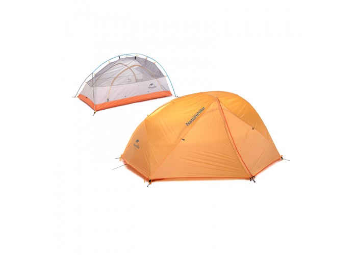 Намет надлегкий двомісний  з футпринтом Naturehike Star-River 2 Updated NH17T012-T, 210T, помаранчевий