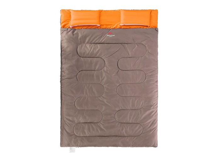 Спальник двомісний з подушками Naturehike DOUBLE SD15M030-J, (12°C),  коричневий