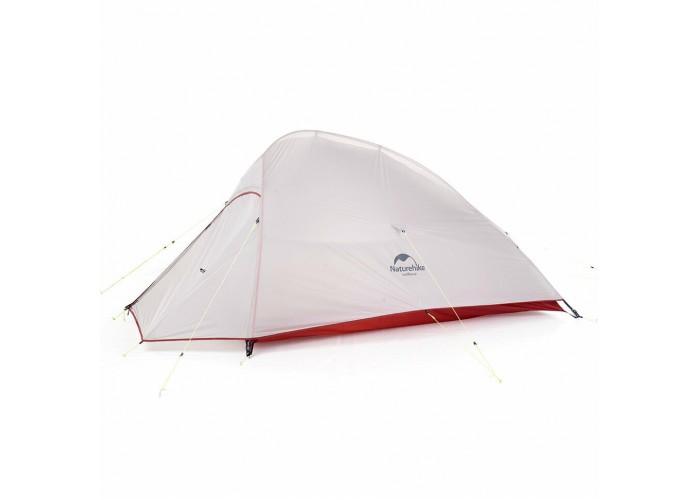 Намет надлегкий двомісний  з футпринтом та спідницею Naturehike Cloud Up 2 Updated NH17T001-T,  20D, сіро-червоний