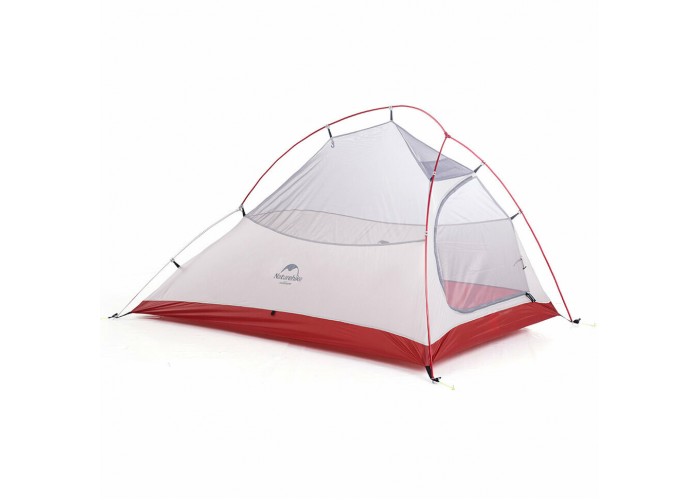 Намет надлегкий двомісний  з футпринтом та спідницею Naturehike Cloud Up 2 Updated NH17T001-T,  20D, сіро-червоний