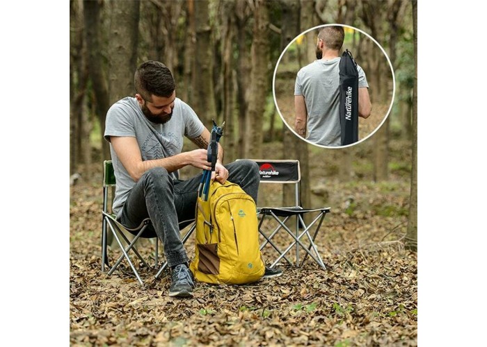 Стілець складаний Naturehike NH16J001-J, 600D Oxford / сталь, хакі