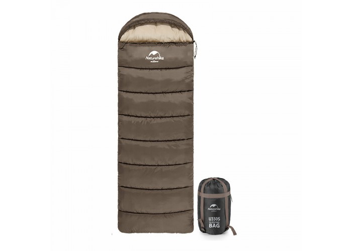 Спальник з капюшоном Naturehike U350 NH20MSD07, (1°C), коричневий