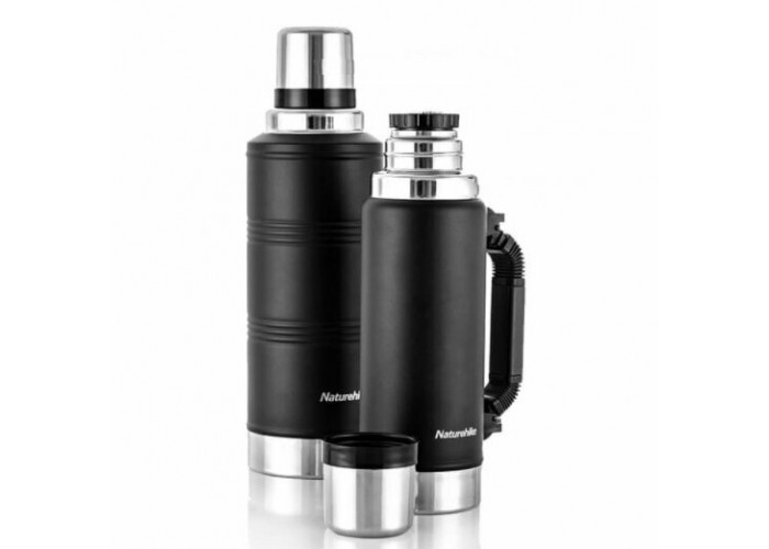 Термос з ручкою Naturehike Q-9H NH19SJ011, 304 сталь, 1.25 л, чорний