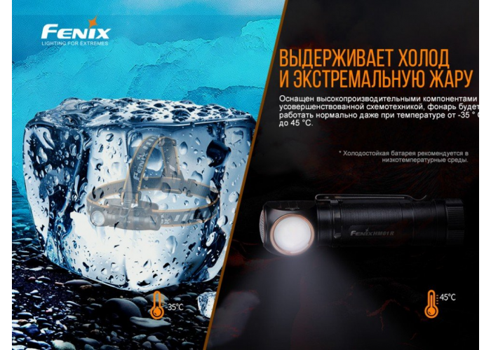 Ліхтар налобний Fenix HM61R + Складний ніж Ruike S22 Коричневий