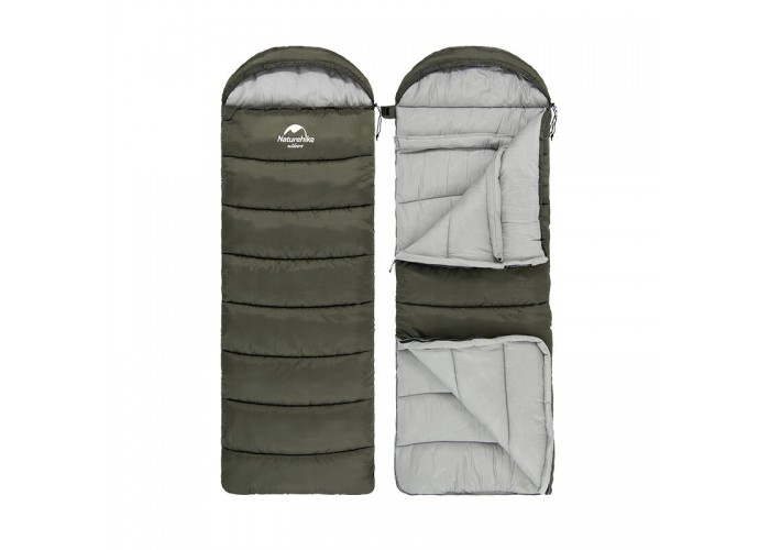 Спальник з капюшоном Naturehike U350 NH20MSD07, (1°C), лівий, зелений