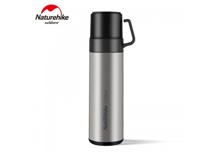 Термос Naturehike NH17S020-B, 304 сталь, 0.6 л, срібний