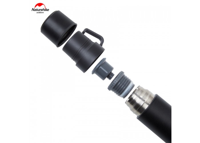 Термос Naturehike NH17S020-B, 304 сталь, 0.6 л, чорний