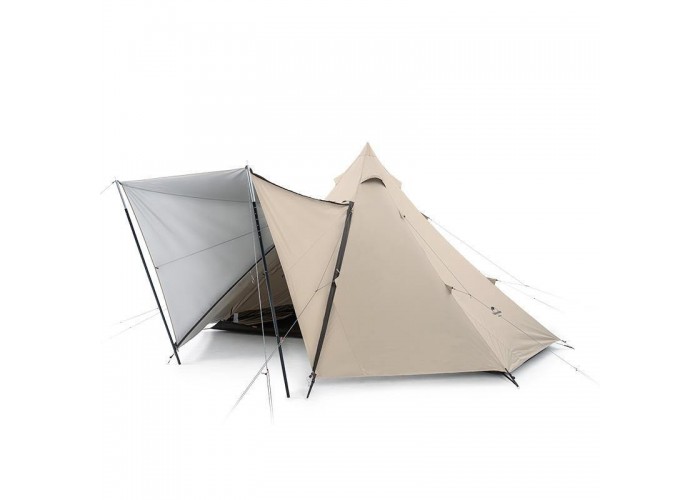 Тент-намет для кемпінгу Naturehike Ranch Pyramid NH20ZP014, 150D, 482*482*280 см, золотий (з п'ятьма стійками)