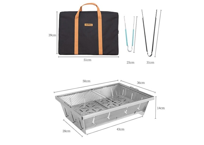 Гриль портативний Naturehike Picnic BBQ Grill NH20CJ006, р-р L, сталь