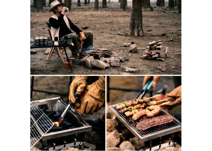 Гриль портативний Naturehike Picnic BBQ Grill NH20CJ006, р-р L, сталь