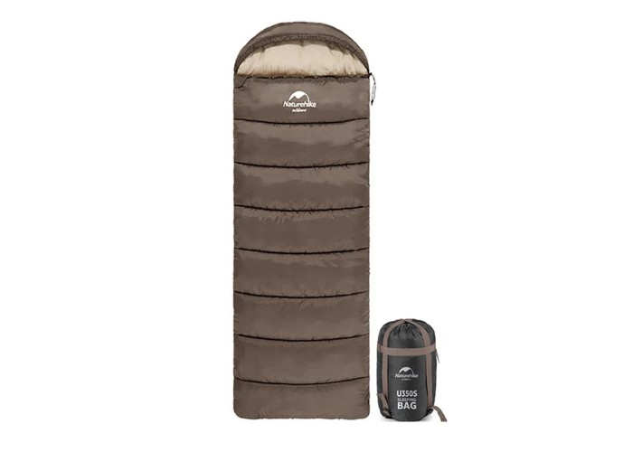 Спальник з капюшоном Naturehike U150 NH20MSD07, (11°C), правий, коричневий