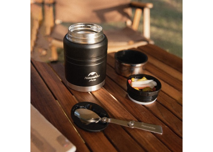 Термос Naturehike Stew beaker NH20SJ041, 304 сталь, 0.5 л, чорний