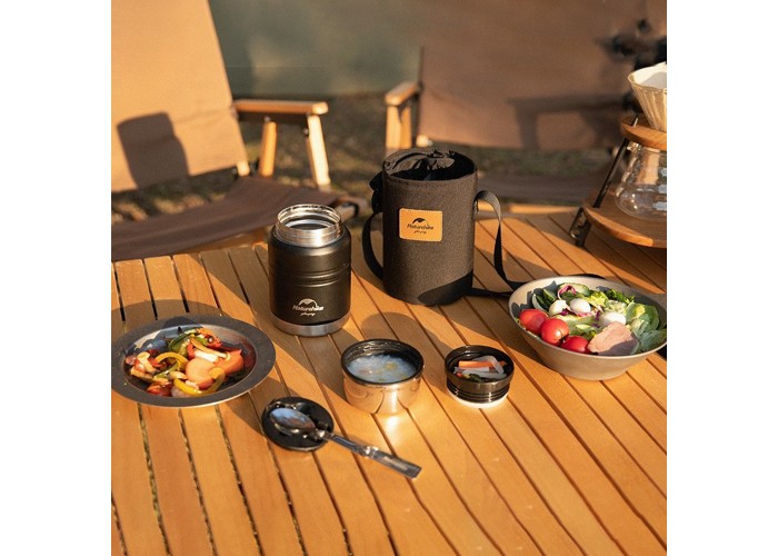 Термос Naturehike Stew beaker NH20SJ041, 304 сталь, 0.5 л, чорний