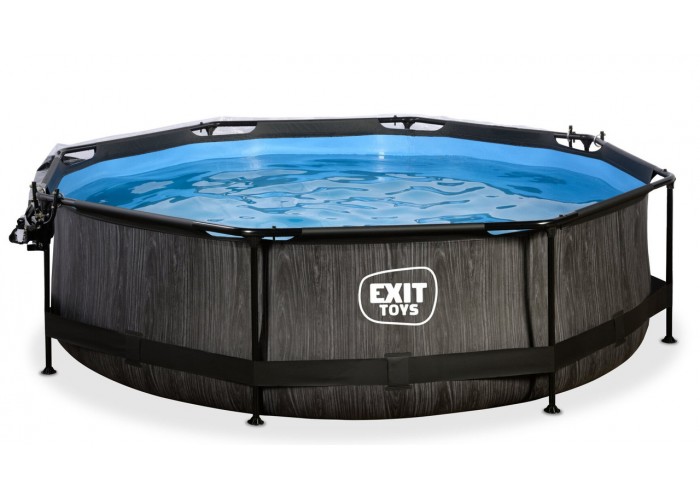 Басейн каркасний EXIT Black Wood Pool 300x76cm black