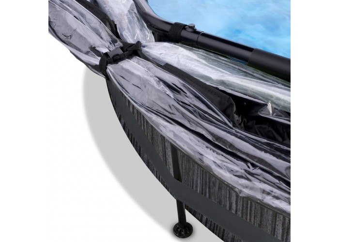 Басейн каркасний EXIT Black Wood Pool 300x76cm black