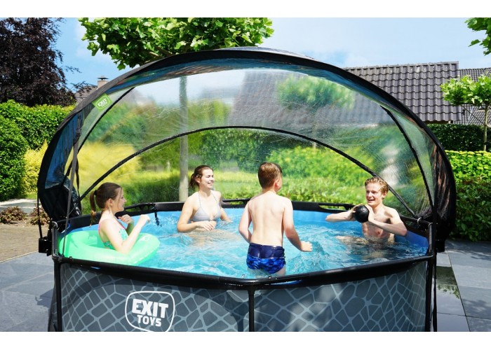Басейн каркасний EXIT Black Wood Pool 300x76cm black