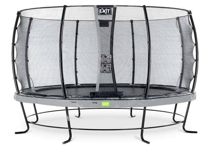 Батут c захисною сіткою EXIT Elegant 427 см, сірий
