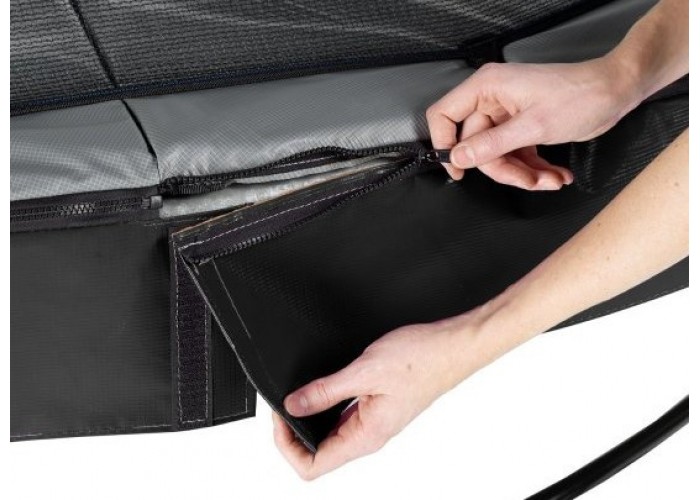 Батут для дорослих і дітей EXIT Elegant 427 cm black з захисною сіткою (Нідерланди)