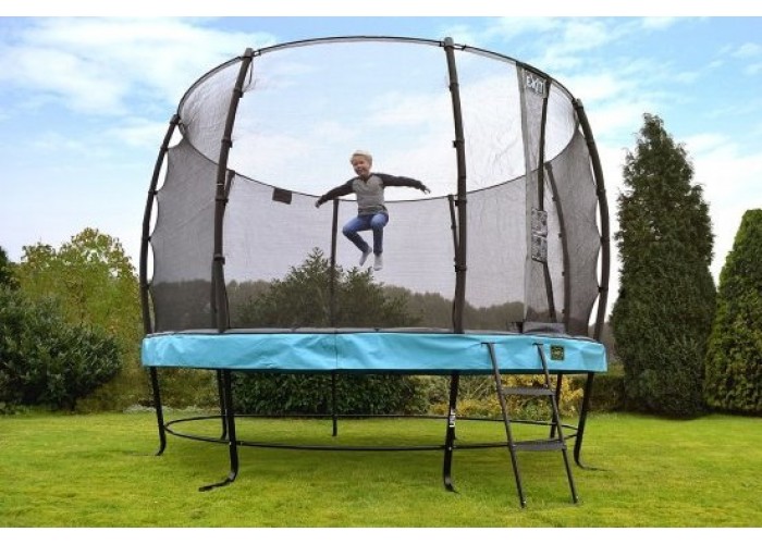 Батут для дорослих і дітей EXIT Elegant 427 cm black з захисною сіткою (Нідерланди)