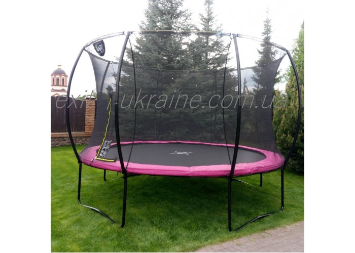 Батут спортивний EXIT Silhouette 305 см (для фітнесу, дітей, дачі, вулиці,3 метра) рожевий