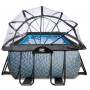 Басейн EXIT з куполом 400х200х100см "камінь" пісочний фільтр + тепловий насос