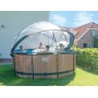 Басейн EXIT каркасний круглий с куполом 360х122 см + тепловий насос + пісочний фільтр "дерево"