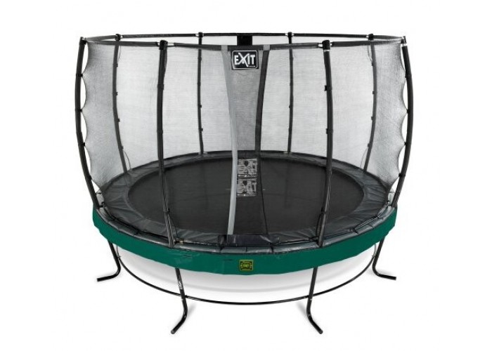 Батут EXIT Elegant Premium 366 cm green з сіткою безпеки Deluxe для  дітей і дорослих