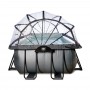Басейн EXIT з куполом 540х250х122см "чорна шкіра" фільтр пісок + тепловий насос