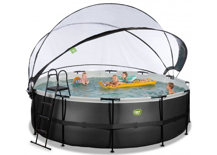 Басейн каркасний EXIT Black Leather Pool 450x122cm +тепловий насос black