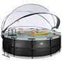 Басейн каркасний EXIT Black Leather Pool 450x122cm +тепловий насос black
