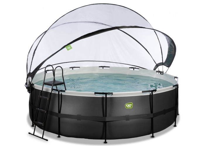 Басейн каркасний EXIT Black Leather Pool 450x122cm +тепловий насос black