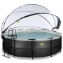 Басейн каркасний EXIT Black Leather Pool 450x122cm +тепловий насос black