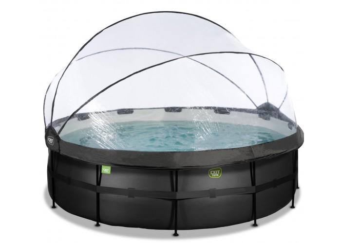 Басейн каркасний EXIT Black Leather Pool 450x122cm +тепловий насос black