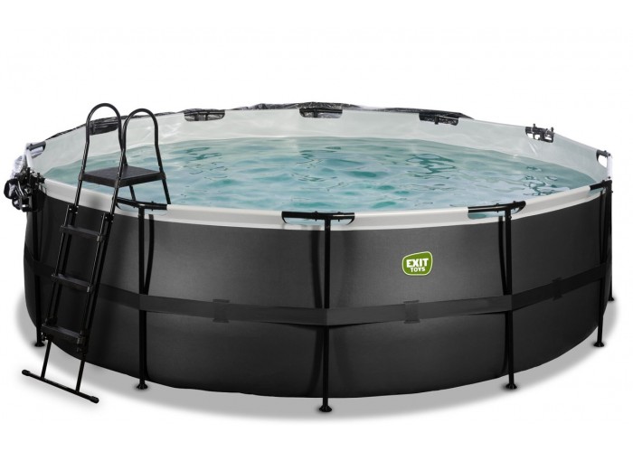 Басейн каркасний EXIT Black Leather Pool 450x122cm +тепловий насос black