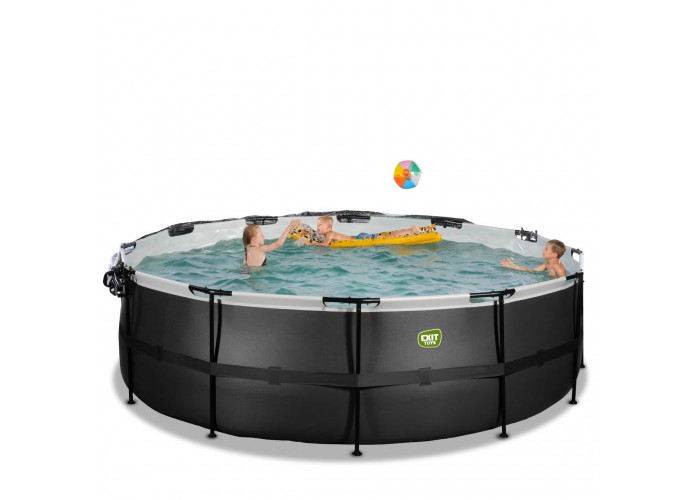 Басейн каркасний EXIT Black Leather Pool 450x122cm +тепловий насос black