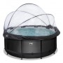 Басейн EXIT каркасний із куполом 360х122 см + тепловий насос + пісочний фільтр "чорна шкіра"